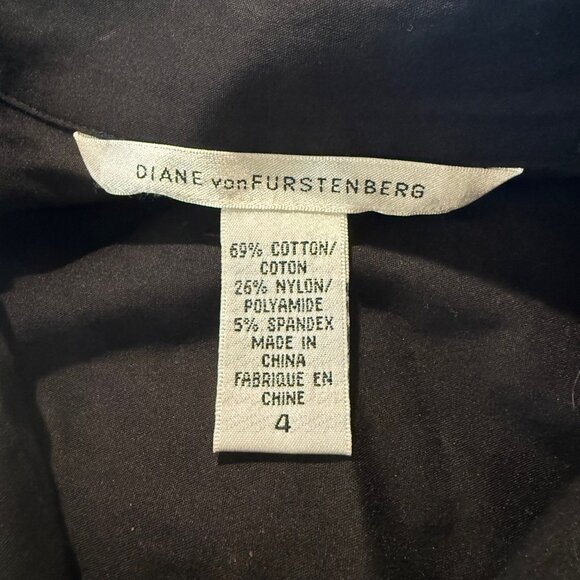 Diane von Furstenberg Black Belted Shirt Dress Size 4 - Picture 2 of 2